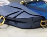 Dior Saddle Bag Knockoff in Denim Blue Grained Calfskin - Image 5