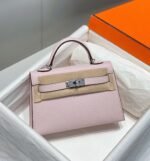 Hermes Kelly Mini II Bag Replica in Mauve Pale - Image 4