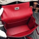 Red Swift Leather Fake Hermes Kelly Danse Chic Handbag - Image 4