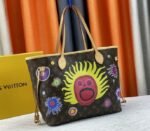 Louis Vuitton X YK Monogram Canvas Neverfull MM Tote With Faces Print - Image 3
