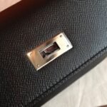 Black Epsom Replica Hermes Kelly 32cm Sellier Structured Bag - Image 3