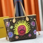 Louis Vuitton X YK Monogram Canvas Neverfull MM Tote With Faces Print