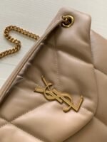 Replica Saint Laurent Puffer Small Chain Bag Beige Lambskin - Image 4