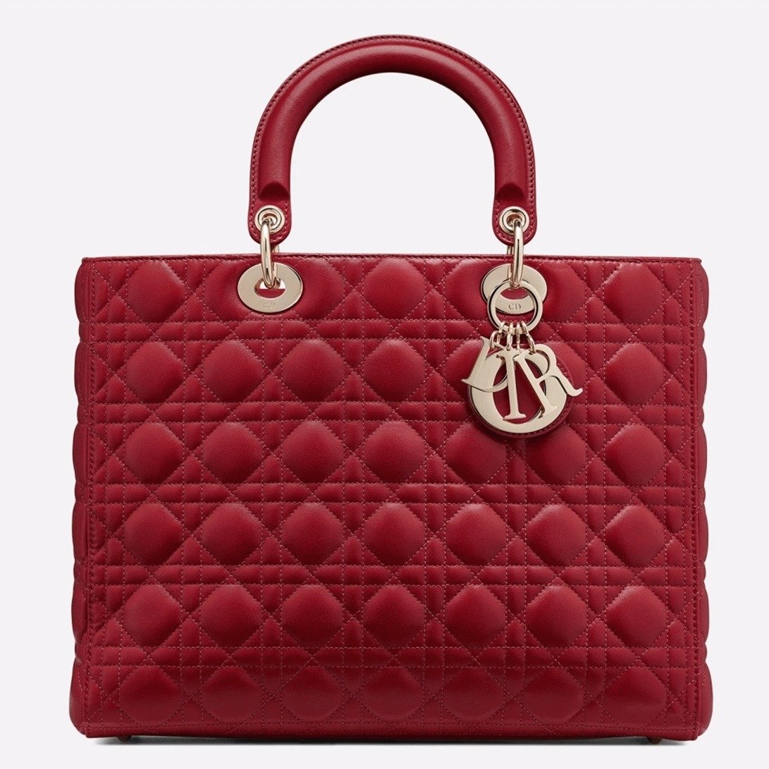 69A2B009-A72E-57FD-A738-DFCC600D2C4F.jpg Dior Lady Dior Large Bag Replica in Red - Image 1