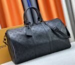 Louis Vuitton Monogram Shadow Leather Keepall Bandouliere 50 In Black - Image 2