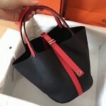 High quality bicolor black replica Hermes Picotin Lock 22cm handbag