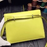 Yellow Swift Leather Copy Hermes Kelly Danse Bright Handbag - Image 6