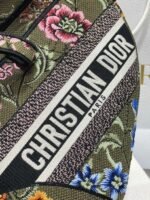 Dior Saddle Bag Knockoff in Green Multicolor Dior Petites Fleurs Embroidery - Image 9