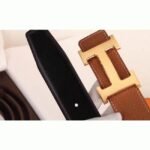 Fake Hermes H-shaped belt buckle in brown - Image 6