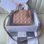 Dior Small Lady Dior My ABCDior Bag Fake in Pink Calfskin with Diamond Motif - Image 2