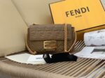 Top Quality Fendi Baguette Chain Midi Bag In Taupe - Image 2
