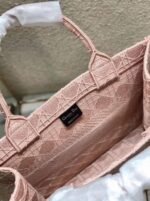 Dior Medium Book Tote Bag Knockoff in Pink Cannage Embroidered Canvas - Image 6