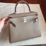 Grey Swift Knockoff Hermes Retourne Kelly 25cm Luxe Tote - Image 3