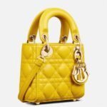 Dior Lady Dior Micro Bag Fake in Yellow Cannage Lambskin