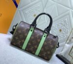 Louis Vuitton Monogram Macassar Canvas Keepall Bandouliere 25 In Minty Green - Image 3