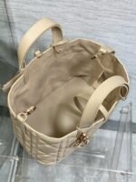Dior Toujours Medium Bag Knockoff in Beige Macrocannage Calfskin - Image 6