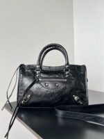 Knockoff Balenciaga Le City Small Bag Black Arena Lambskin - Image 8
