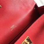 Rouge Vif Epsom Fake Hermes Kelly Pochette Red Bold Clutch - Image 3