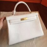 White Clemence Replica Designer Kelly Retourne 32cm Hermes Handbag