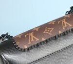 Louis Vuitton Epi Leather Twist MM Canvas Trompe loeil Braid Bag In All Black - Image 9