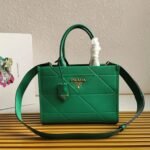 Prada Symbole Small Bag Knockoff with Topstitching in Green - Image 3