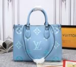 Louis Vuitton Monogram Empreinte Leather Onthego MM Bag In Summer Blue