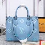 Louis Vuitton Monogram Empreinte Leather Onthego MM Bag In Summer Blue
