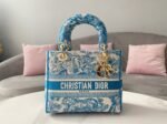 Dior Lady D-Lite Medium Bag Replica in Blue Toile de Jouy Canvas - Image 6