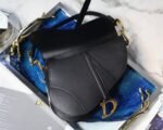 Dior Saddle Bag Fake in Black Grained Calfskin - Image 4