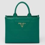 Prada Symbole Small Bag Knockoff with Topstitching in Green