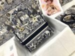 Dior Lady D-Lite Medium Bag Knockoff in Blue Toile de Jouy Embroidery - Image 7