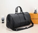 Louis Vuitton Aerogram Keepall Bandouliere 50 Travel Bag In Black - Image 2