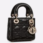 Dior Lady Dior Micro Bag Fake in Black Cannage Lambskin