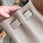 Grey Clemence Replica Designer Hermes Kelly Retourne 28cm Elegant Tote - Image 3