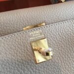 Grey Clemence Knockoff Hermes Kelly 25cm Elegant Handbag - Image 6