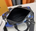 Louis Vuitton Monogram Eclipse Keepall Bandouliere 25 Travel Bag In Blue And Purple Sunrise - Image 6