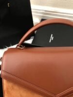 Fake Saint Laurent Cassandra Medium Bag Brown Suede - Image 6