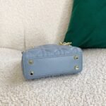 Dior Lady Dior Micro Bag Fake in Blue Cannage Lambskin - Image 7