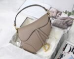Dior Saddle Bag Fake in Warm Taupe Grained Calfskin