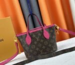 Louis Vuitton Neverfull Bandouliere Inside Out BB Tote In Monogram Canvas And Rose Pondichery Leather - Image 4
