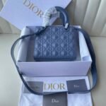 Dior Small Lady Dior My ABCDior Bag Replica in Denim Calfskin with Diamond Motif - Image 9