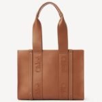 Top Quality Faux Chloe Woody Medium Tote Bag In Brown Calfskin