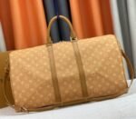 Louis Vuitton Monogram Heritage Canvas Keepall Bandouliere 55 In Yellow - Image 4
