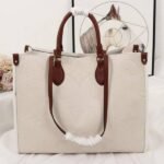 Louis Vuitton Monogram Empreinte Giant Onthego GM Tote In Cream – Brown
