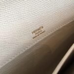White Epsom Replica Hermes Kelly Cut Clutch Clean Look Bag - Image 5