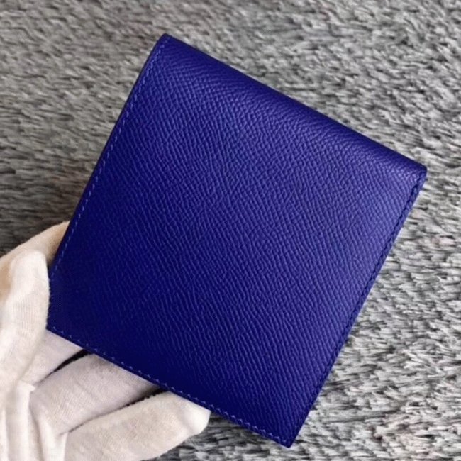 70559A34-BA76-7AD3-4DE8-4BA9D95BE491.jpg Blue electric luxury replica Hermes Copernic compact wallet - Image 1