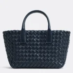 Top Quality Fake Bottega Veneta Cabat Mini Bag In Navy Blue Intrecciato Lambskin