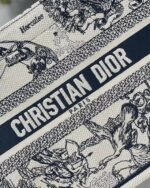 Dior Small Book Tote Bag Faux in White Toile de Jouy Zodiac Embroidery - Image 4