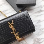 Yves Saint Laurent ‘Medium Monogram Sunset’ Croc Embossed Leather - Image 5