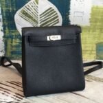 Black Clemence Knockoff Hermes Kelly Ado PM Everyday Backpack